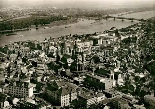 AK / Ansichtskarte Mainz Rhein Landeshauptstadt Universitaetsstadt Fliegeraufnahme