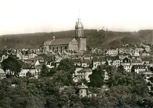 AK / Ansichtskarte Annaberg Buchholz Erzgebirge Stadtbild mit St Annenkirche Kat. Annaberg