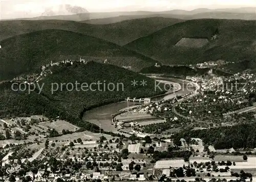 AK / Ansichtskarte Neckarsteinach Neckarschleife Dilsberg Vierburgenstadt Fliegeraufnahme Kat. Neckarsteinach