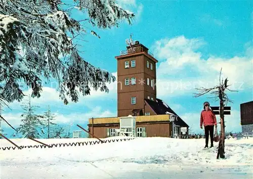 AK / Ansichtskarte Oberwiesenthal Erzgebirge Wetterwarte auf dem Fichtelberg Kat. Oberwiesenthal