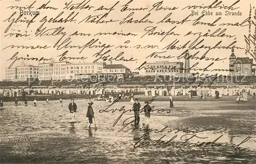 AK / Ansichtskarte Borkum Nordseebad Strand bei Ebbe Kat. Borkum