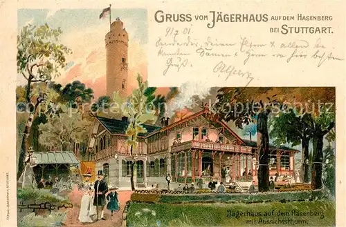 AK / Ansichtskarte Stuttgart Jaegerhaus Hasenberg Aussichtsturm Kat. Stuttgart