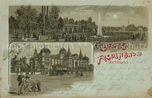 AK / Ansichtskarte Dortmund Fredenbaum Fontaine Mondschein Kat. Dortmund