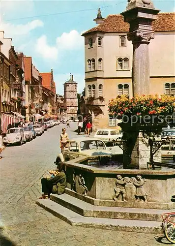 AK / Ansichtskarte Wangen Allgaeu Herrenstrasse Brunnen Kat. Wangen im Allgaeu