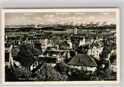 AK / Ansichtskarte Wangen Allgaeu Panorama mit Alpen Kat. Wangen im Allgaeu