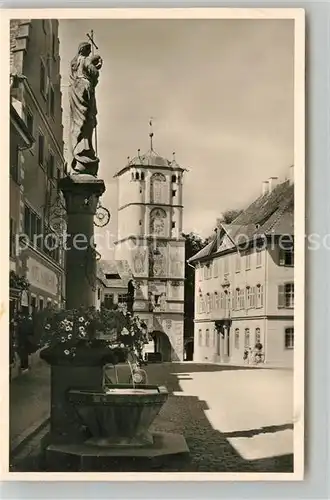 AK / Ansichtskarte Wangen Allgaeu Ravensburger Tor Brunnen Kat. Wangen im Allgaeu