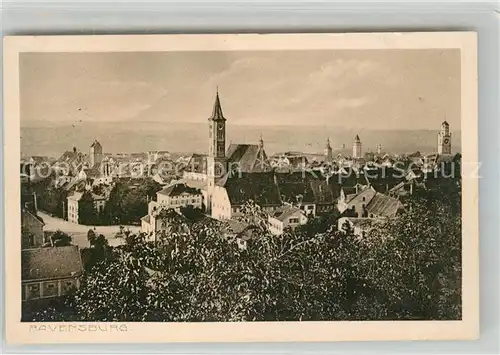 AK / Ansichtskarte Ravensburg Wuerttemberg Panorama mit Kirche Kat. Ravensburg