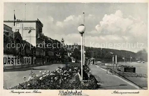 AK / Ansichtskarte Remagen Rheinpromenade Hotel Fuerstenberg Kat. Remagen