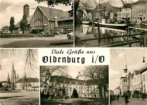 AK / Ansichtskarte Oldenburg Niedersachsen Bahnhof Kanal Kirche Schloss Kat. Oldenburg (Oldenburg)