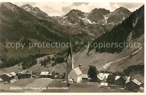 AK / Ansichtskarte Mittelberg Kleinwalsertal gegen Schafalpenkoepfe Fliegeraufnahme Kat. Oesterreich