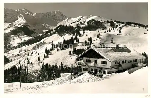 AK / Ansichtskarte Bayrischzell Siemenshaus mit Grossem und Kleinem Traithen Sudelfeld Winterpanorama Kat. Bayrischzell