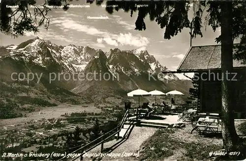 AK / Ansichtskarte St Martin Grasberg Panorama Blick ggen Zugspitzgruppe Wettersteingebirge Huber Karte Nr 10517 Kat. Garmisch Partenkirchen