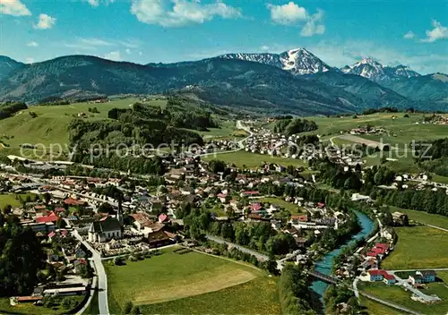 AK / Ansichtskarte Siegsdorf Oberbayern Fliegeraufnahme mit Hochfelln und Hochgern Kat. Siegsdorf