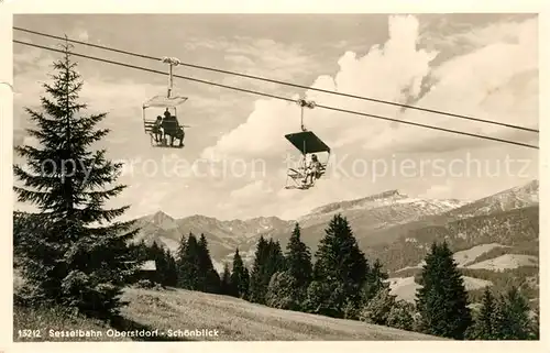 AK / Ansichtskarte Sessellift Oberstdorf Schoenblick Kat. Bahnen