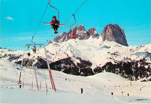 AK / Ansichtskarte Sessellift Sassolungo Belvedere del Pordoi  Kat. Bahnen