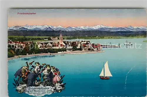 AK / Ansichtskarte Friedrichshafen Bodensee Panorama Froschorchester Kat. Friedrichshafen