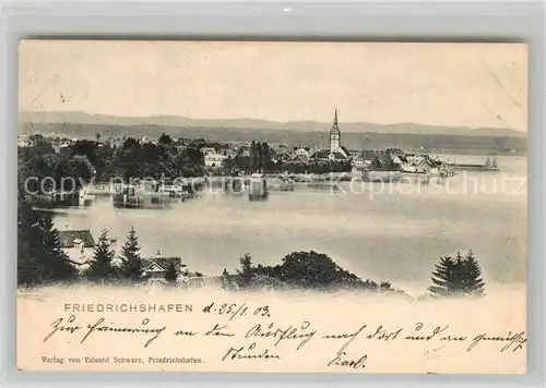 AK / Ansichtskarte Friedrichshafen Bodensee Panorama Kirche Kat. Friedrichshafen