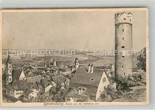 AK / Ansichtskarte Ravensburg Wuerttemberg Panorama mit Mehlsack Kat. Ravensburg