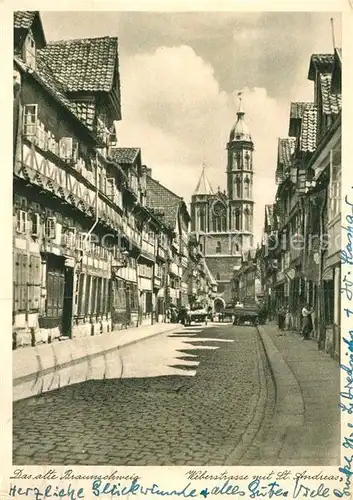 AK / Ansichtskarte Alt Braunschweig Weberstrasse mit St Andreas Kirche Nr 4002