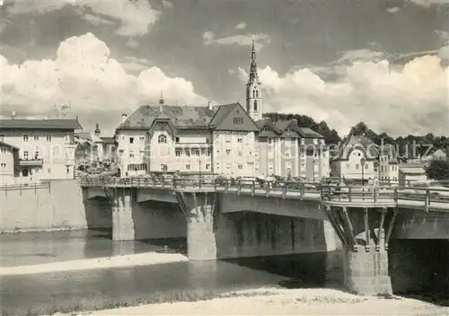 AK / Ansichtskarte Bad Toelz Isarbruecke mit Marienstift Kat. Bad Toelz