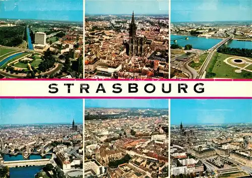 AK / Ansichtskarte Strasbourg Alsace Vue aerienne Porte de France sur le Rhin Kat. Strasbourg