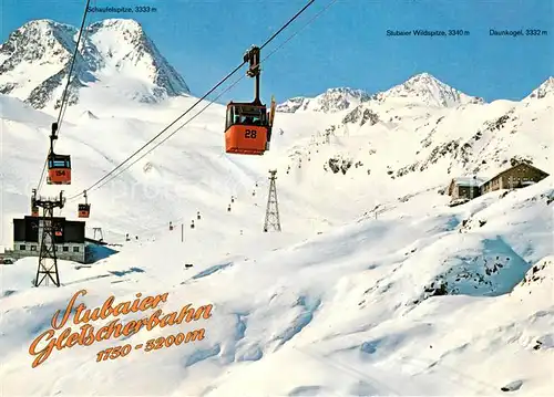 AK / Ansichtskarte Seilbahn Stubaier Gletscherbahn Dresdnerhuette Schaufelspitze Daunkogel Kat. Bahnen