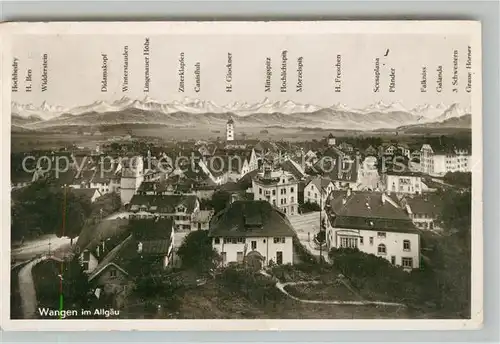 AK / Ansichtskarte Wangen Allgaeu Panorama mit Alpen Kat. Wangen im Allgaeu