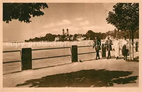 AK / Ansichtskarte Friedrichshafen Bodensee Seepromenade Schlosskirche Kat. Friedrichshafen