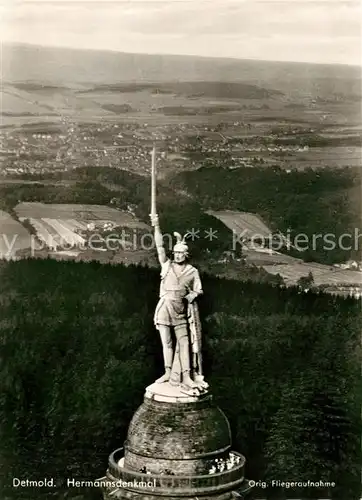 AK / Ansichtskarte Detmold Hermannsdenkmal Fliegeraufnahme Kat. Detmold