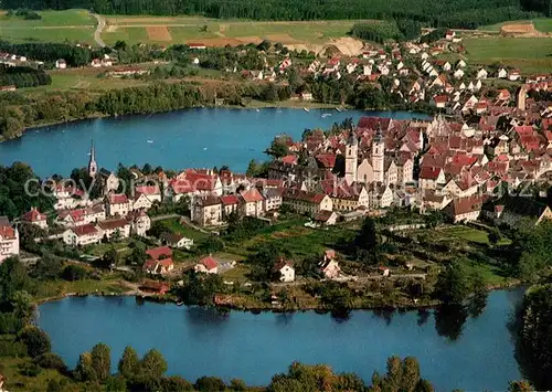 AK / Ansichtskarte Bad Waldsee Stadtsee Fliegeraufnahme Kat. Bad Waldsee