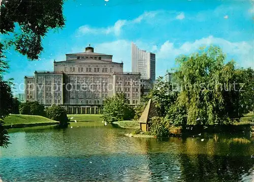 AK / Ansichtskarte Leipzig Blick zur Oper Schwanenteich Messestadt Kat. Leipzig