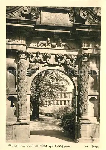 AK / Ansichtskarte Foto Popp Nr. 128 Elisabethentor Heidelberg Schlosspark Kat. Fotografie