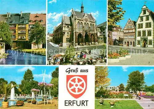 AK / Ansichtskarte Erfurt Kraemerbruecke Hohe Lilie Historisches Gebaeude Rathaus iga Gartenbauausstellung Kat. Erfurt