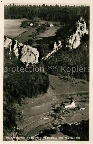 AK / Ansichtskarte Friedlingen Schloss Bronnen mit Jaegerhaus im Donautal Fliegeraufnahme Kat. Weil am Rhein