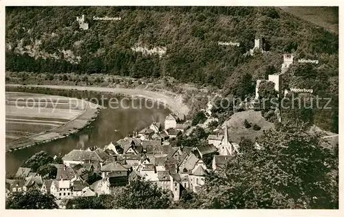 AK / Ansichtskarte Neckarsteinach mit Schwalbennest Hinterburg Mittelburg Vorderburg Kat. Neckarsteinach