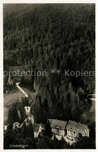 AK / Ansichtskarte Allerheiligen Oppenau Klosterruine und Wasserfaelle Fliegeraufnahme Kat. Oppenau