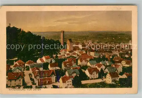 AK / Ansichtskarte Ravensburg Wuerttemberg Panorama mit Mehlsack Obertor Kat. Ravensburg