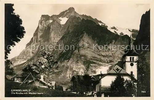 Grindelwald Wetterhorn Kirche Kat. Grindelwald