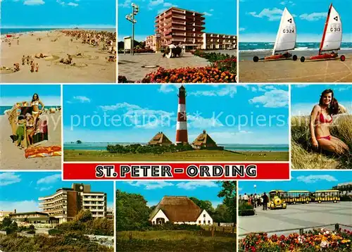 St Peter Ording Strand Hotel Strandsegeln Bauernhof Leuchtturm Touristenbahn Kat. Sankt Peter Ording