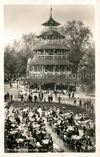 AK / Ansichtskarte Muenchen Chinesischer Turm Biergarten Kat. Muenchen