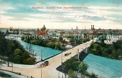 AK / Ansichtskarte Muenchen Blick vom Maximilianeum Kat. Muenchen