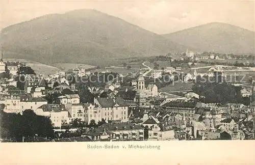 AK / Ansichtskarte Baden Baden Blick vom Michaelsberg Kat. Baden Baden