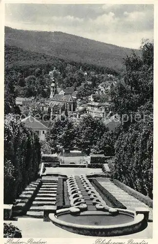 AK / Ansichtskarte Baden Baden Blick vom Paradies Kat. Baden Baden