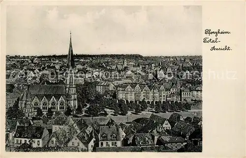 AK / Ansichtskarte Pforzheim Stadtblick mit Kirche Kat. Pforzheim