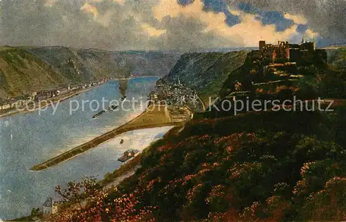 AK / Ansichtskarte St Goar Ruine Rheinfels mit St Goarshausen Kat. Sankt Goar