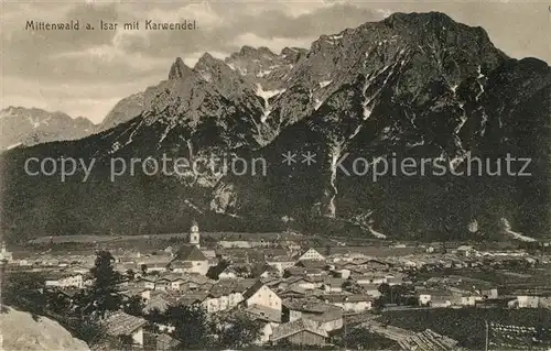 AK / Ansichtskarte Mittenwald Bayern mit Karwendel Kat. Mittenwald