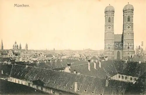 AK / Ansichtskarte Muenchen Stadtblick mit Frauenkirche Kat. Muenchen