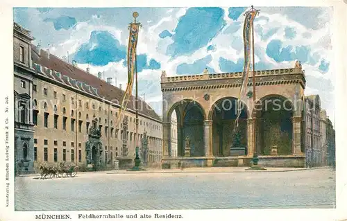 AK / Ansichtskarte Muenchen Feldherrnhalle und alte Residenz Kat. Muenchen