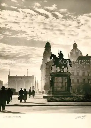 AK / Ansichtskarte Muenchen Odeonsplatz Denkmal Ludwig I Foehnstimmung Kat. Muenchen