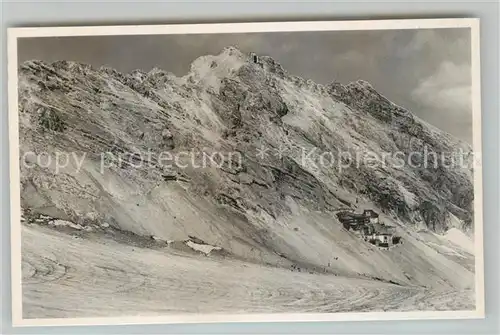 AK / Ansichtskarte Zugspitzbahn Blick vom Plattferner Schneefernerhaus Zugspitzgipfel Kat. Eisenbahn